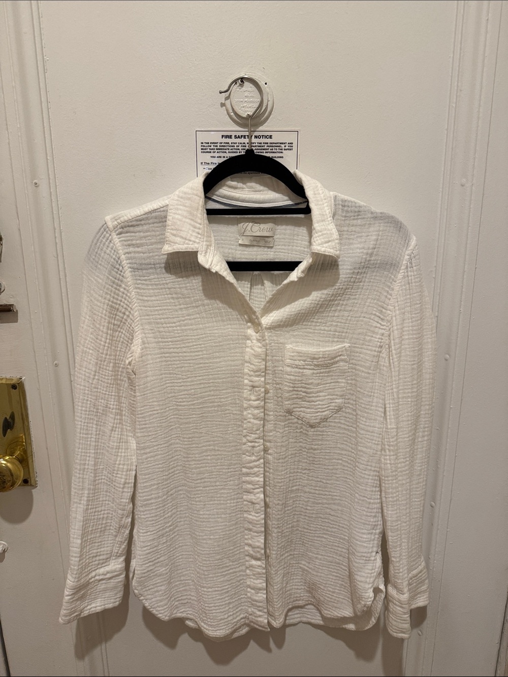 J.Crew White Gauze Button-Down Shirt